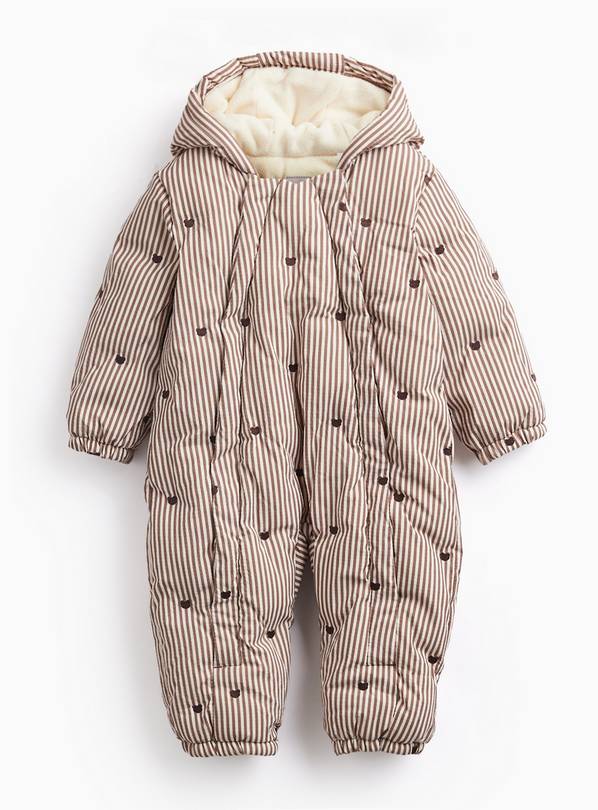 Brown Bear Stripe Snowsuit 12-18 months